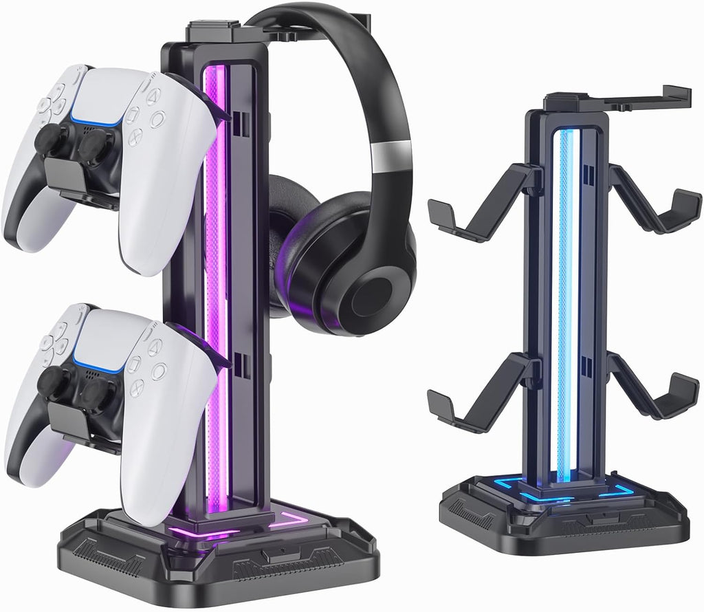 KDD Gaming Kopfhörer Ständer & Abnehmbar Controller Halter Mit 9 Lichtmodi