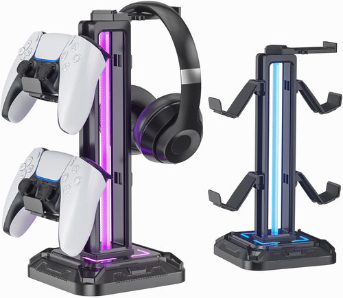 KDD Gaming Kopfhörer Ständer & Abnehmbar Controller Halter Mit 9 Lichtmodi