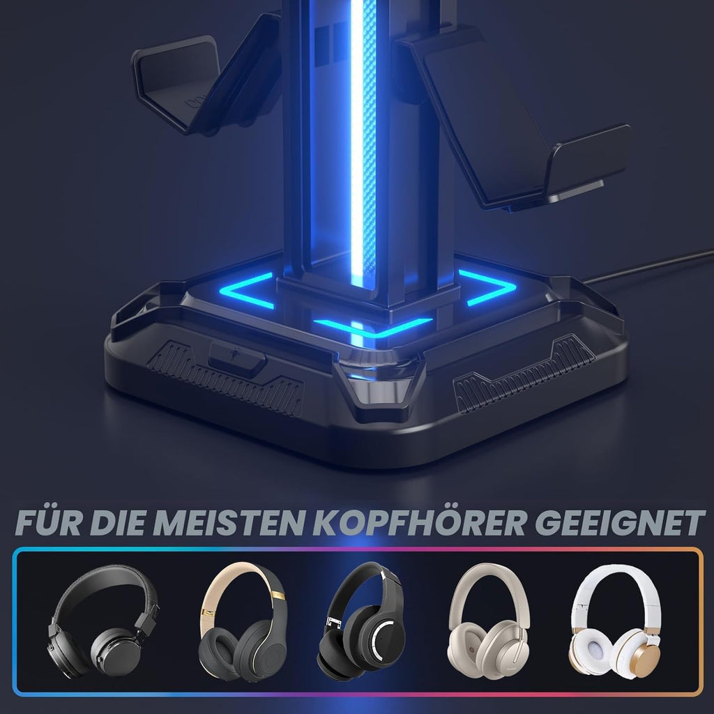 KDD Gaming Kopfhörer Ständer & Abnehmbar Controller Halter Mit 9 Lichtmodi