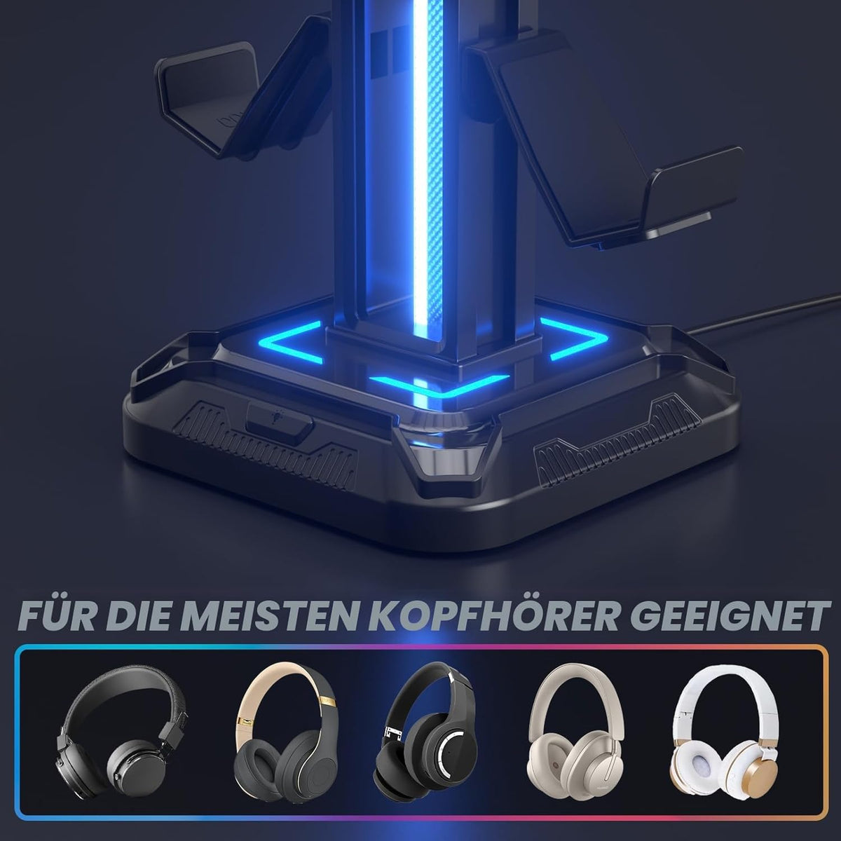 KDD Gaming Kopfhörer Ständer & Abnehmbar Controller Halter Mit 9 Lichtmodi