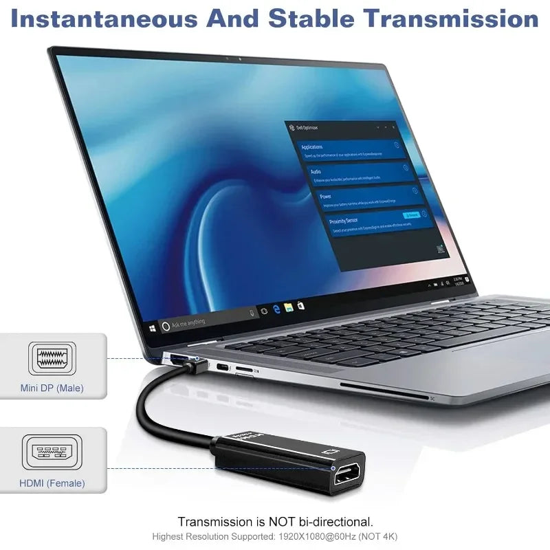 Thunderbolt Mini DP to Hdmi-Compatible Converter Adapter Male to Female 4K Mini Displayport to HDMI Cable for Mac Macbook PC TV