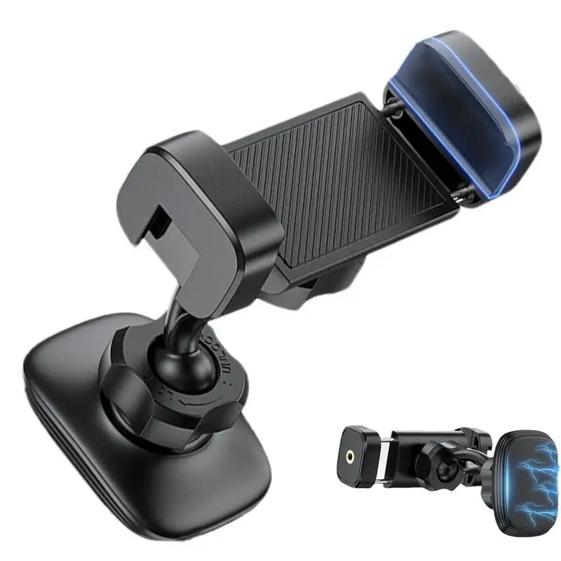 Magnetische telefoonhouder voor in de sportschool, 360° verstelbare standaard voor mobiele telefoons, compatibel met 4-7 inch smartphones, met legering basis en gewricht