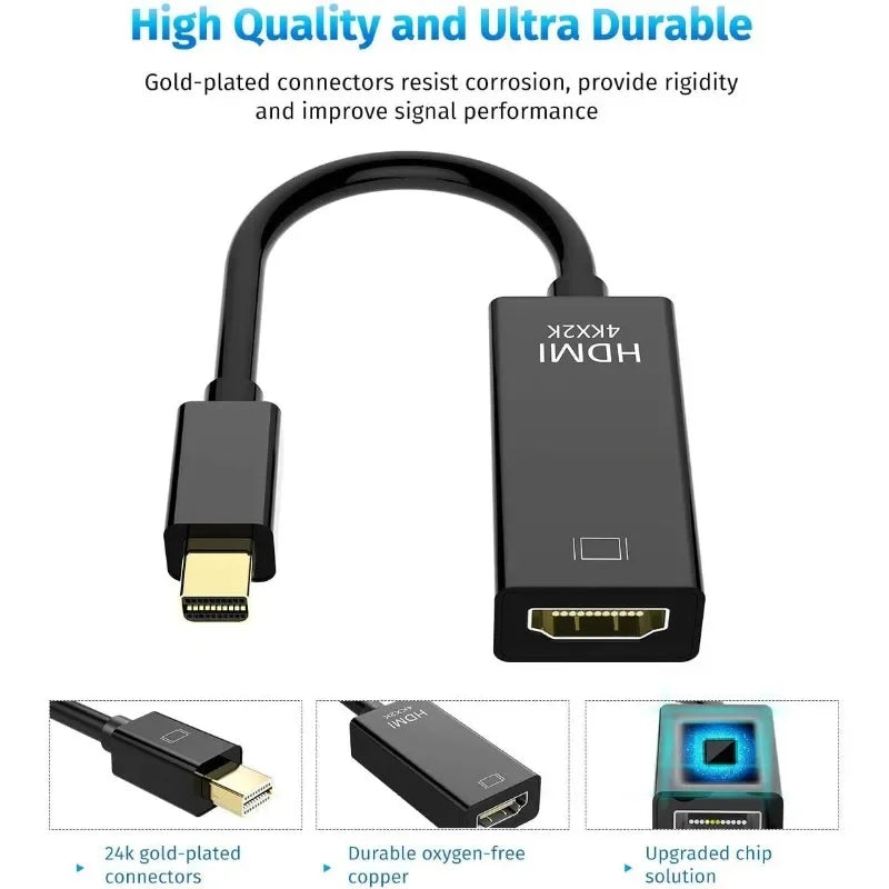 Thunderbolt Mini DP to Hdmi-Compatible Converter Adapter Male to Female 4K Mini Displayport to HDMI Cable for Mac Macbook PC TV