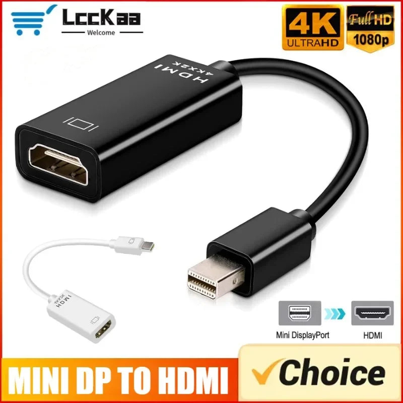 Thunderbolt Mini DP to Hdmi-Compatible Converter Adapter Male to Female 4K Mini Displayport to HDMI Cable for Mac Macbook PC TV