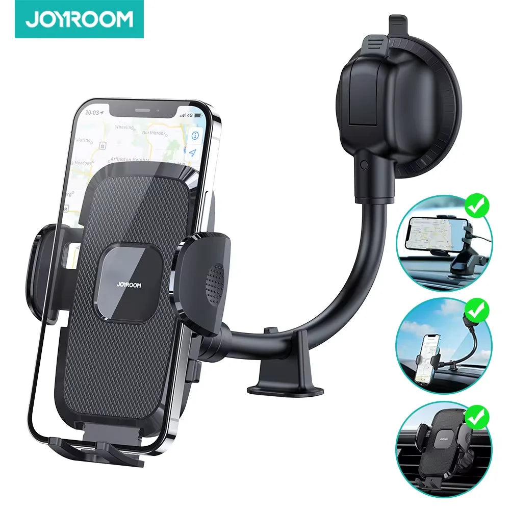 Joyroom Auto Telefoonhouder Flexibele Lange Arm Anti-Shake Telefoonhouder voor Dashboard en Luchtrooster in de Auto
