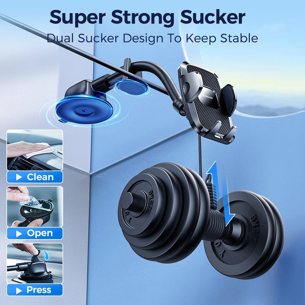 Joyroom Auto Telefoonhouder Flexibele Lange Arm Anti-Shake Telefoonhouder voor Dashboard en Luchtrooster in de Auto