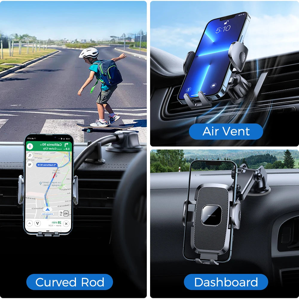 Joyroom Auto Telefoonhouder Flexibele Lange Arm Anti-Shake Telefoonhouder voor Dashboard en Luchtrooster in de Auto