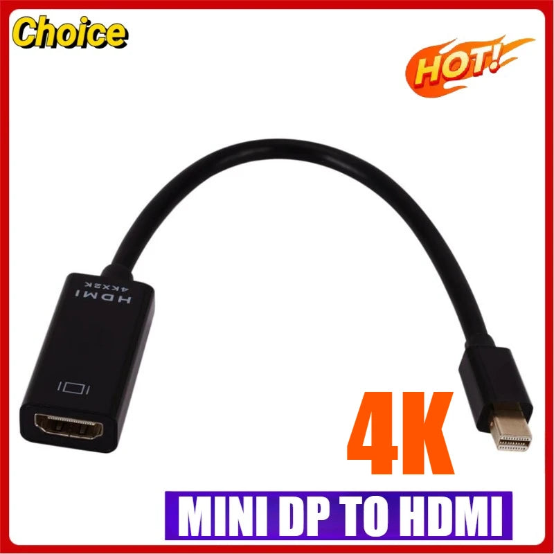 Thunderbolt Mini DP to Hdmi-Compatible Converter Adapter Male to Female 4K Mini Displayport to HDMI Cable for Mac Macbook PC TV
